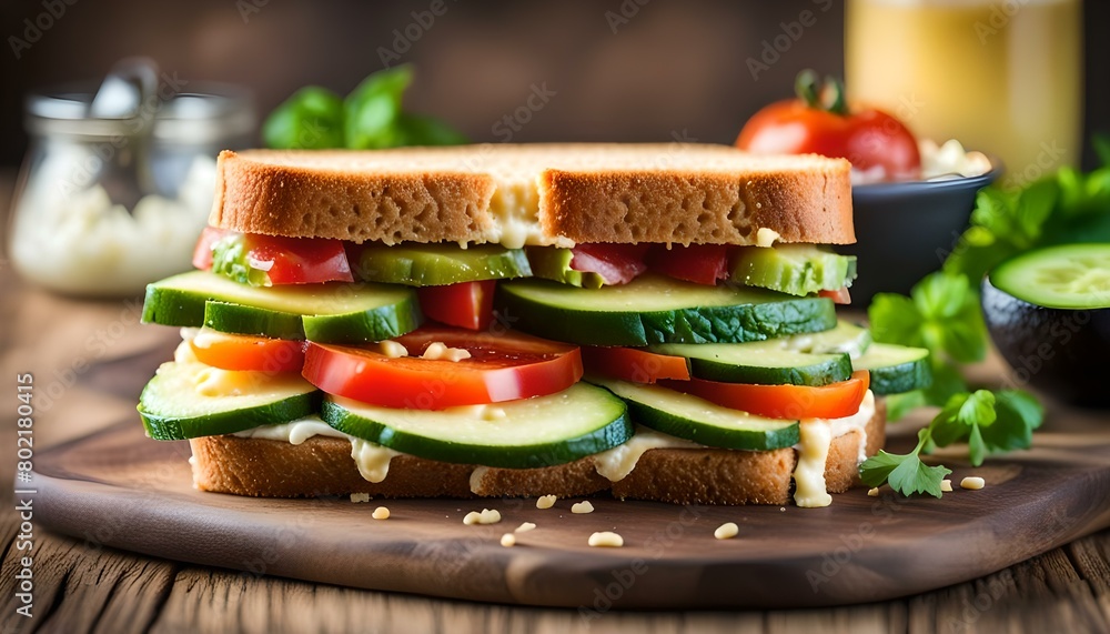 tomato avocado cheese sandwich with cucumber onion
tomato avocado cheese sandwich with cucumber onion