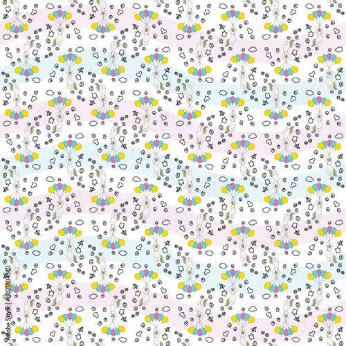 Cute Unicorn . Seamless repeating background texture pattern for fashion fabrics, textile graphics, prints  (ID: 802180430)