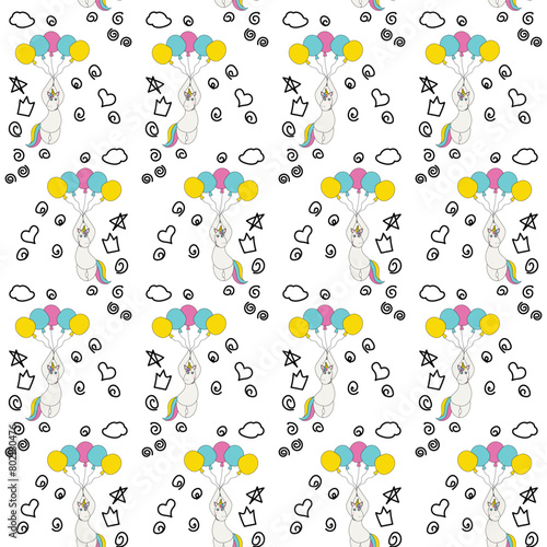 Cute Unicorn . Seamless repeating background texture pattern for fashion fabrics, textile graphics, prints  (ID: 802180476)