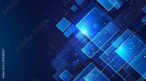 Abstract elegant blue square technology and bright color background