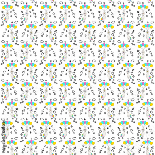 Cute Unicorn . Seamless repeating background texture pattern for fashion fabrics, textile graphics, prints  (ID: 802180656)