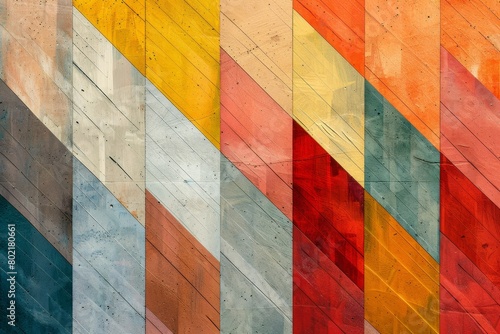 colorful wooden planks arranged diagonally photo