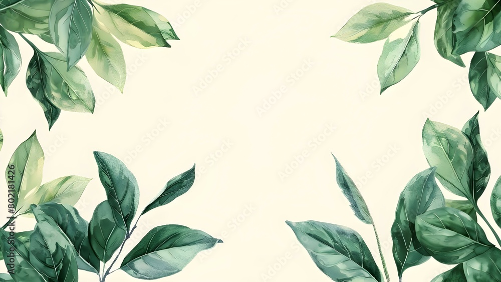 Naklejka premium Vintage k wallpaper background with hand-drawn green plant leaf pattern. Concept Vintage, Wallpaper, Background, Hand-drawn, Green Plant, Leaf, Pattern