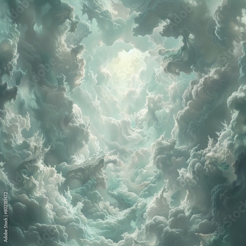 Volumetric clouds rendered with Octane Render.