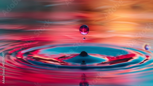 Water drop photography with vibrant colors