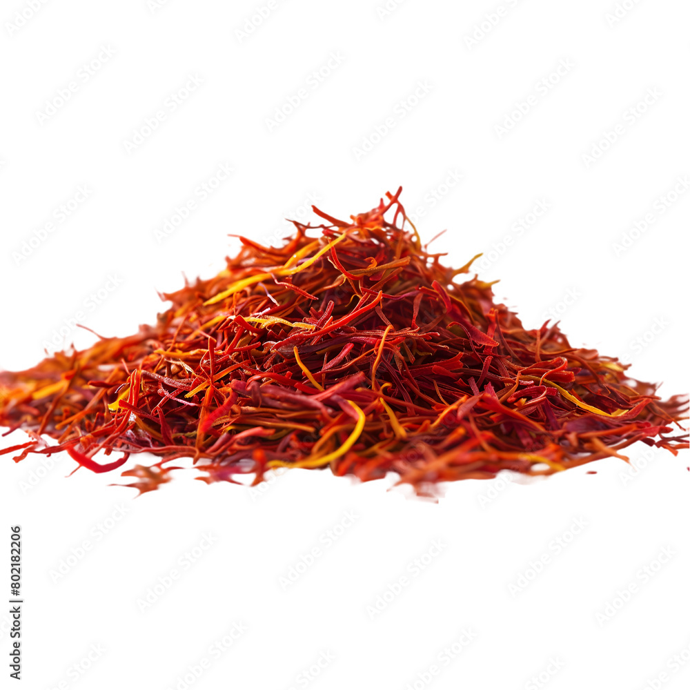 Naklejka premium Saffron Spice Threads isolated on a transparent background