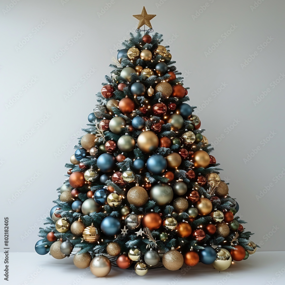 A huge Christmas tree with decorations. A huge Christmas tree with decorations.