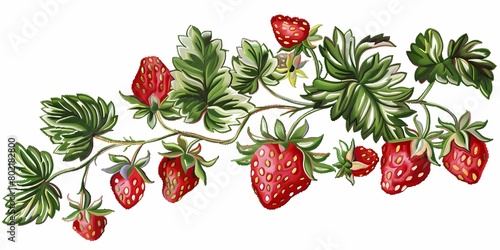 background picture with berries, a simple image of berry bushes, raspberries, strawberries and cherries