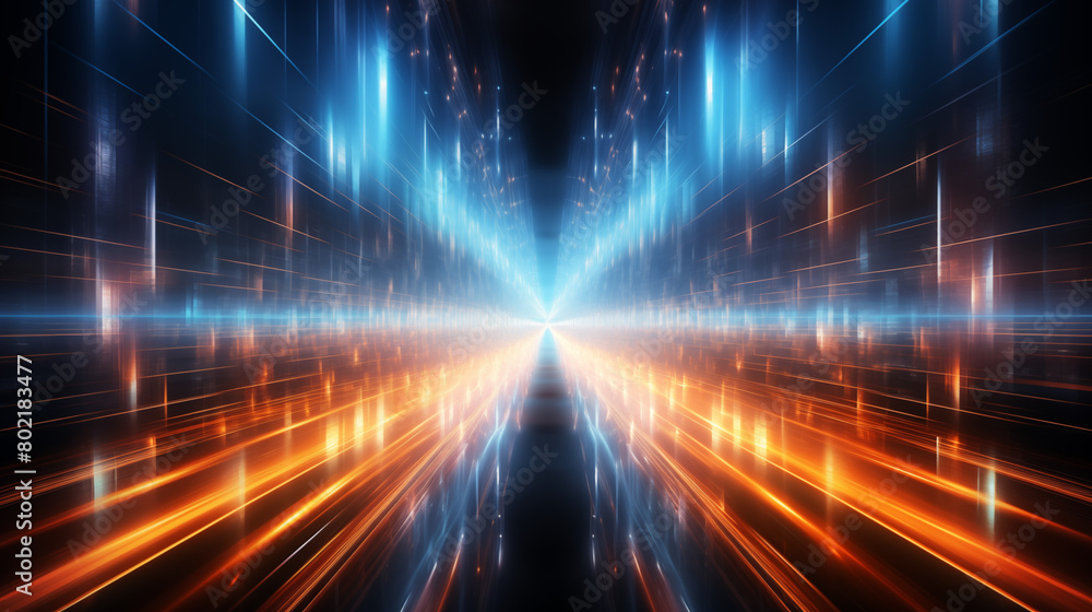 High-Speed Light Tunnel with Blue Energy Wallpaper High-Speed Light Tunnel with Blue Energy Wallpaper