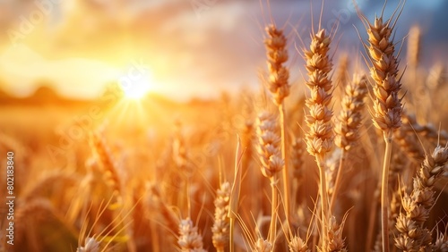 Organic Energy Production in a Wheat Field for Sustainable Consumption. Concept Sustainable Agriculture  Renewable Energy  Wheat Fields  Organic Farming  Energy Production