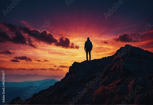 silhouette of a person on a mountain top © Platinum Images