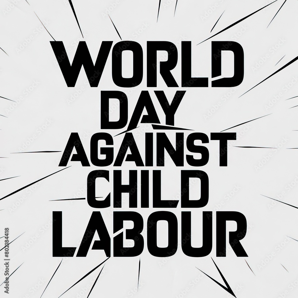 World Day Against Child Labour Child Labour Illustration Calligraphy World Day Against Child Labour Child Labour Illustration Calligraphy
