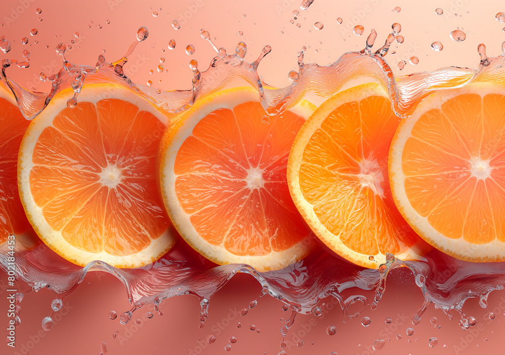 background of orange slices with water drops background of orange slices with water drops