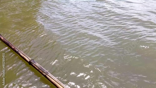 Natural background of waves or water ripple at the lake. Calm environment