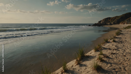 Tranquil Coastal Escape: A Couple's Refuge By the Sea - Stock Photo Concept
