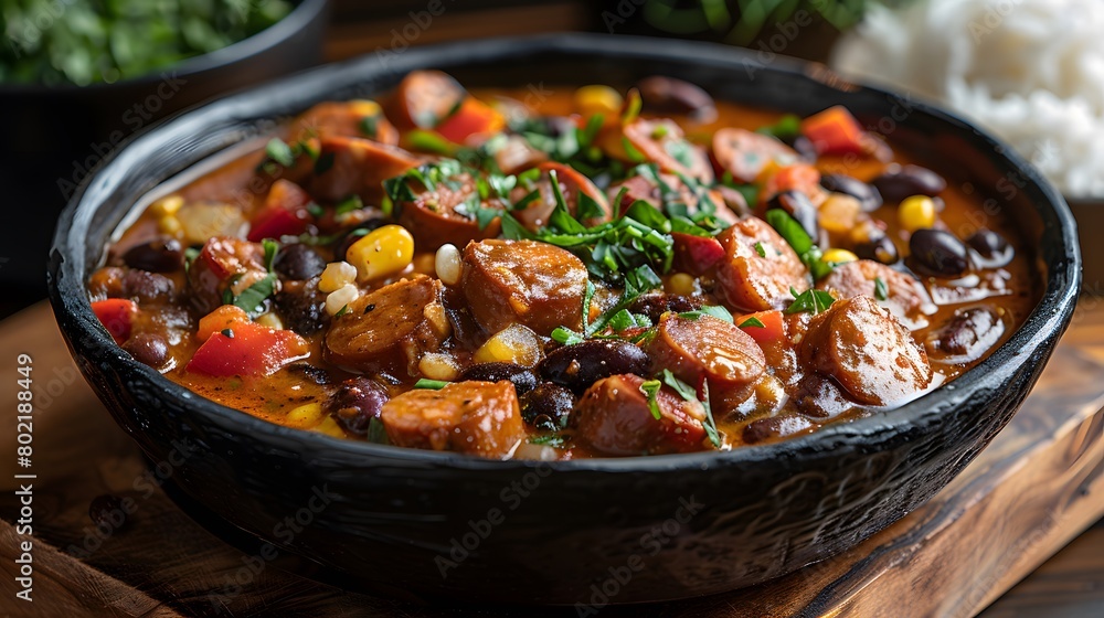 feijoada, brazilian food with black beans and pork meat feijoada, brazilian food with black beans and pork meat