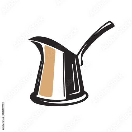 Coffee turk in cartoon style. Vector illustration. 