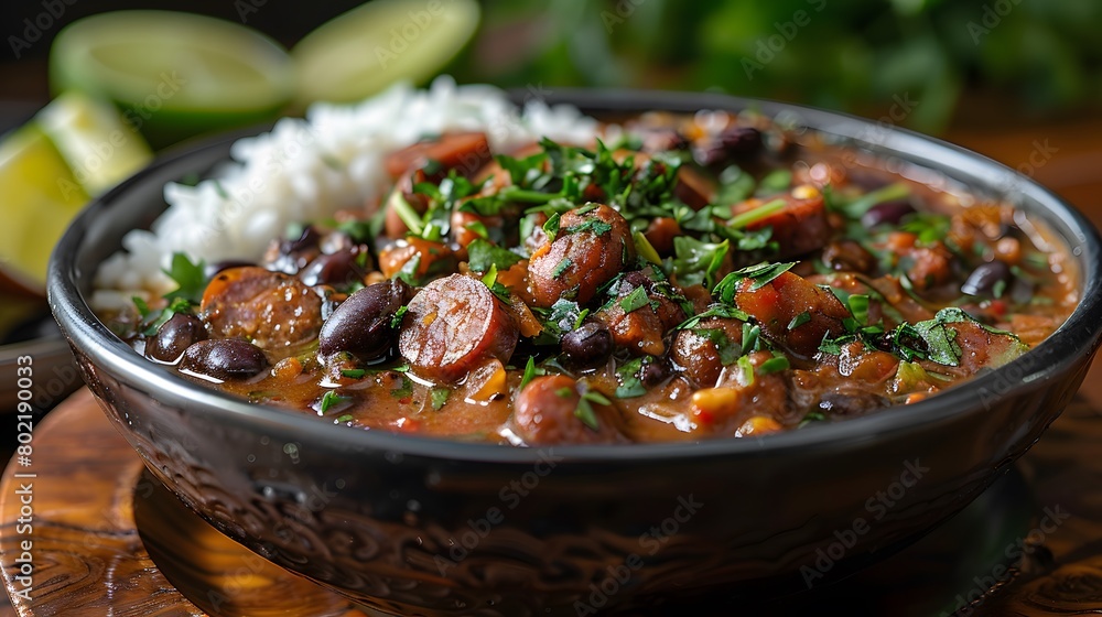 feijoada, brazilian food with black beans and pork meat feijoada, brazilian food with black beans and pork meat