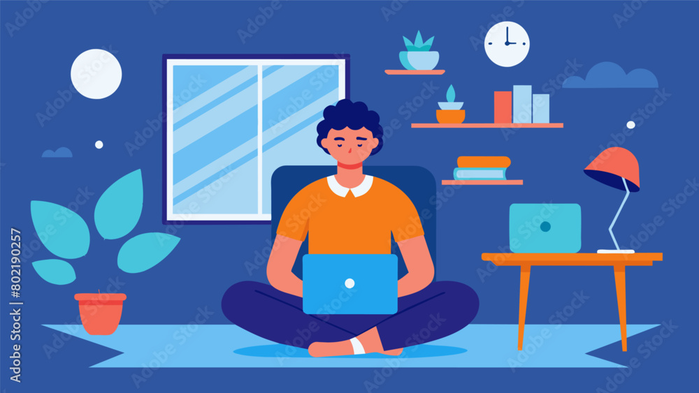 Φωτογραφία A person with sensory sensitivities appreciates the quiet and calmness of their teletherapy session free from the overstimulating environment of a