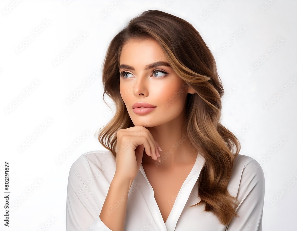 portrait of a woman in plain white shirt