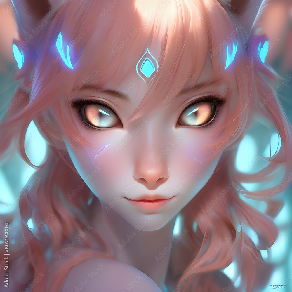 portrait of a cat girl portrait of a cat girl