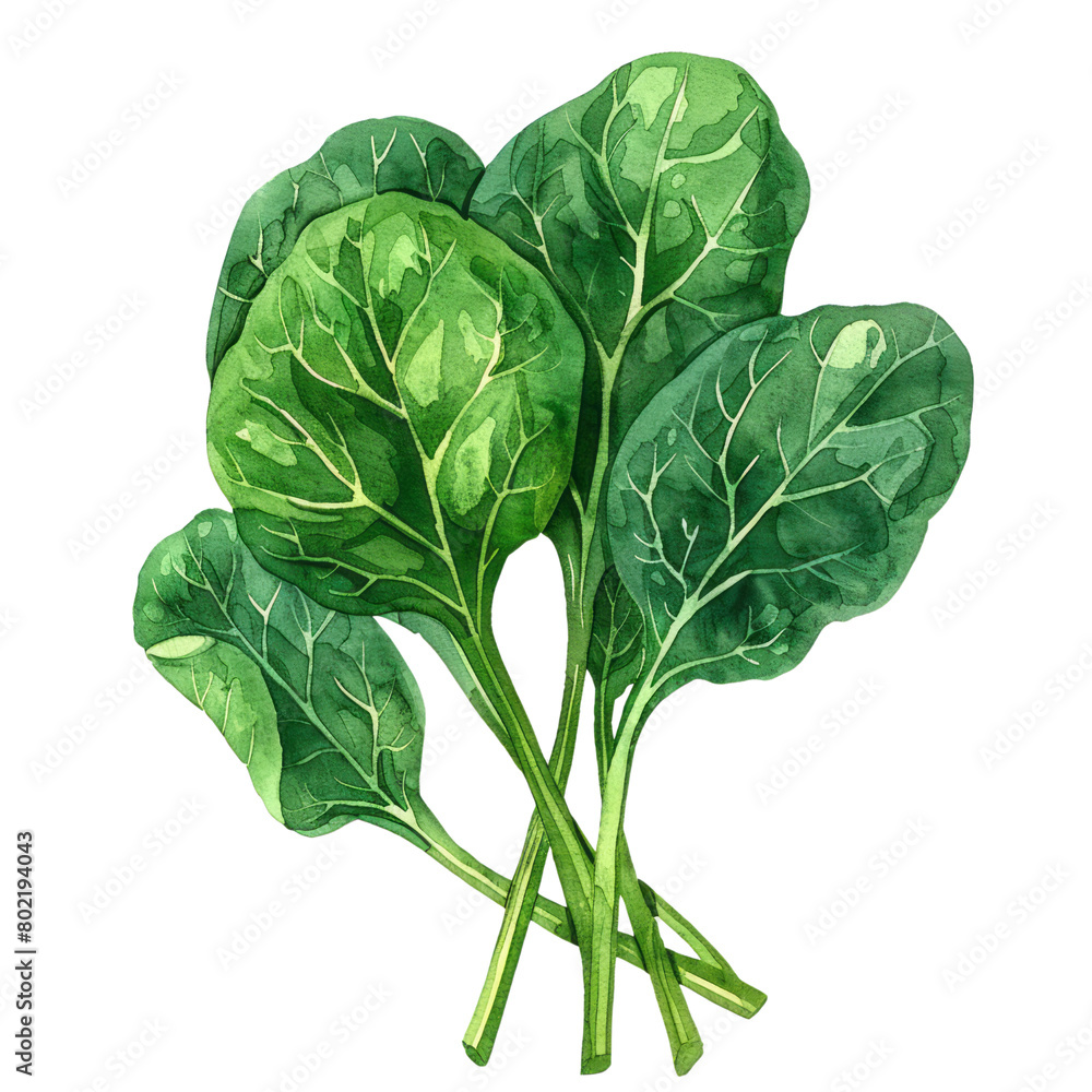 Fototapeta premium delicious and fresh Spinach ,illustration watercolor isolate