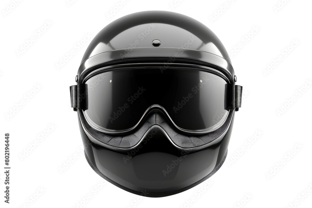 Biker goggles helmet isolated on transparent background.