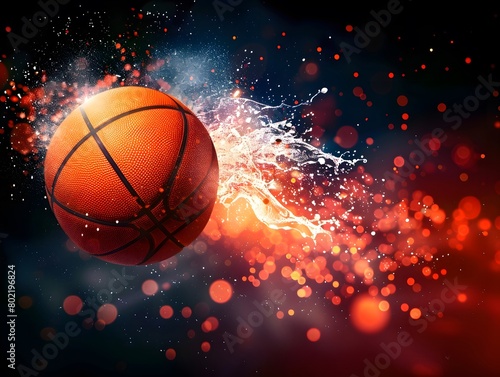 Basketball concept, with a ball scoring outside © Valentin