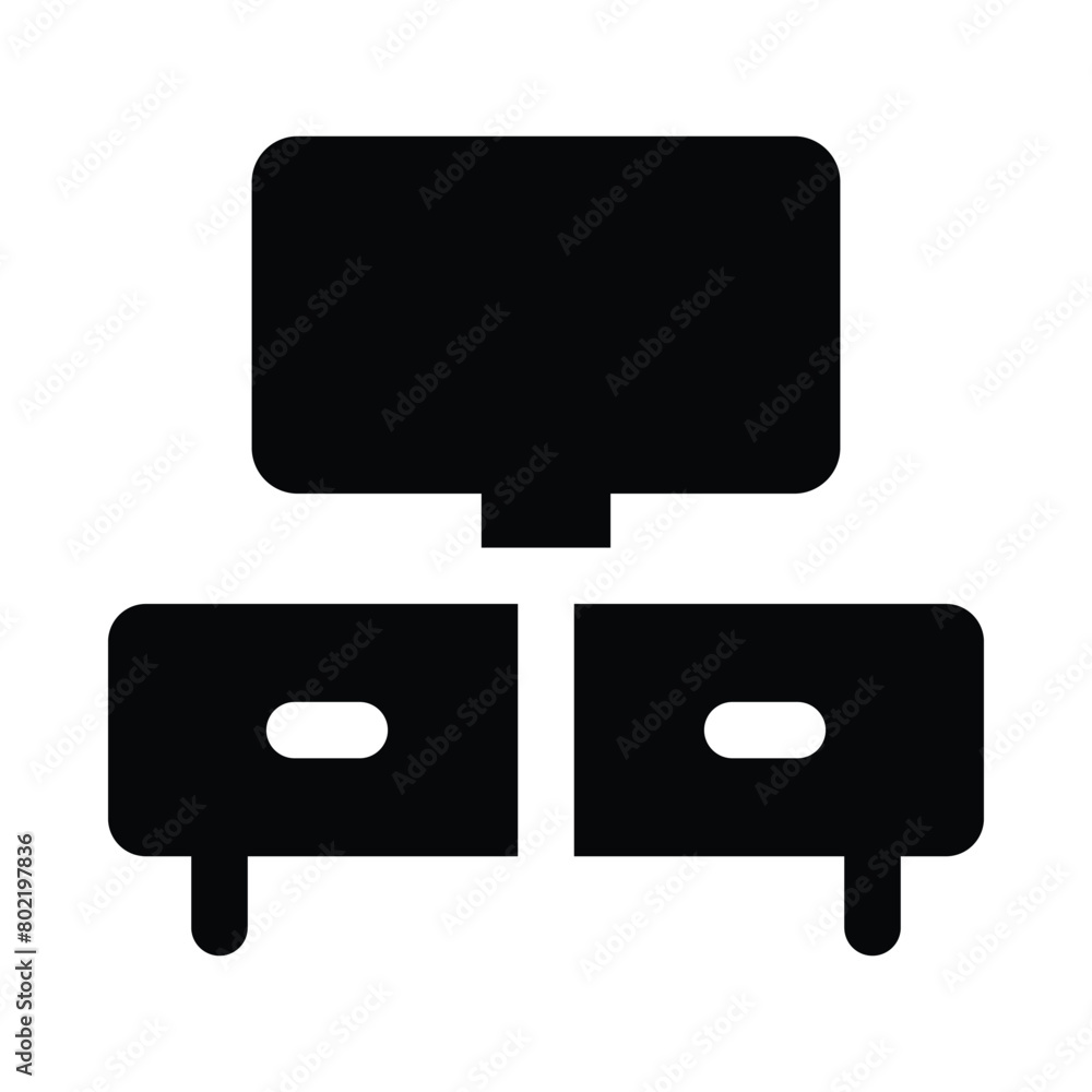Simple TV Table solid icon. The icon can be used for websites, print templates, presentation templates, illustrations, etc Simple TV Table solid icon. The icon can be used for websites, print templates, presentation templates, illustrations, etc