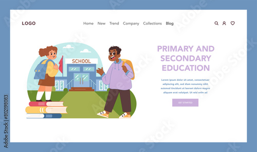 Foundational education concept. Flat vector illustration