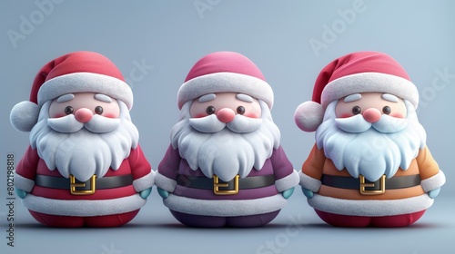 Group of Santa Clauss Sitting Together. Generative AI photo