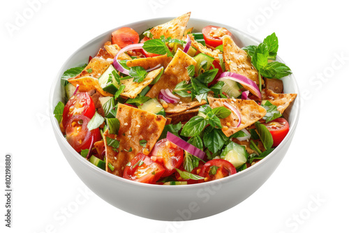 Fattoush isolated on transparent background.