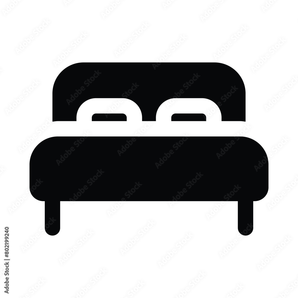 Simple Bed solid icon. The icon can be used for websites, print templates, presentation templates, illustrations, etc Simple Bed solid icon. The icon can be used for websites, print templates, presentation templates, illustrations, etc