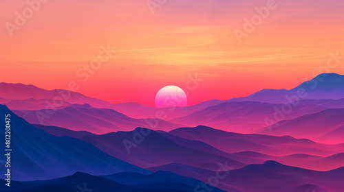 Explore a sunrise gradient background alive with vibrancy, where bold colors transition into richer hues, igniting a dynamic space for graphic resources.