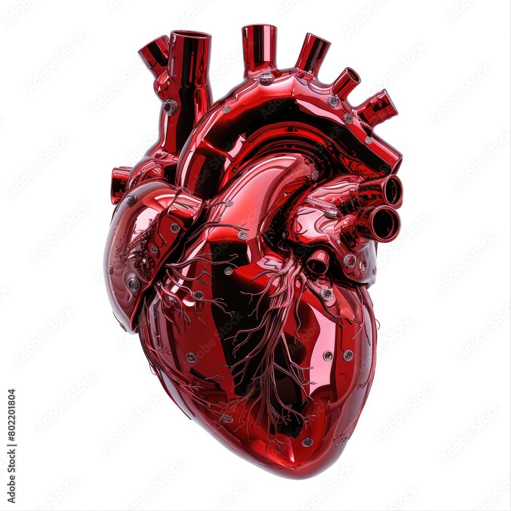 Naklejka premium 3d image of the Heart, high-tech technology, white background