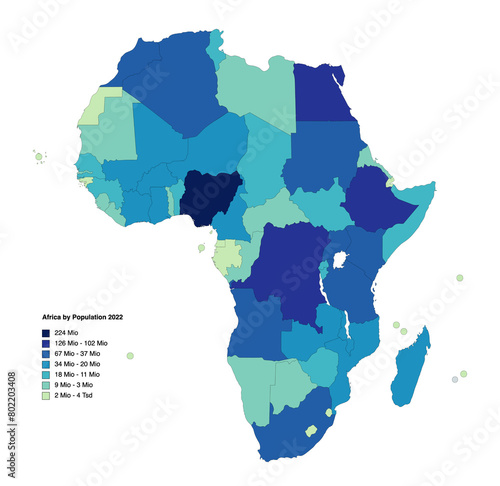Africa by Population 2022  AKVA Maps 