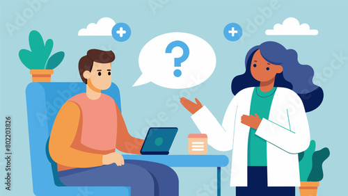 A patient being encouraged to ask questions and actively participate in their treatment during a ketamine therapy session..