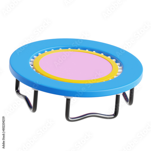 Bouncing Trampoline Playground Attraction 3D Icon Illustration