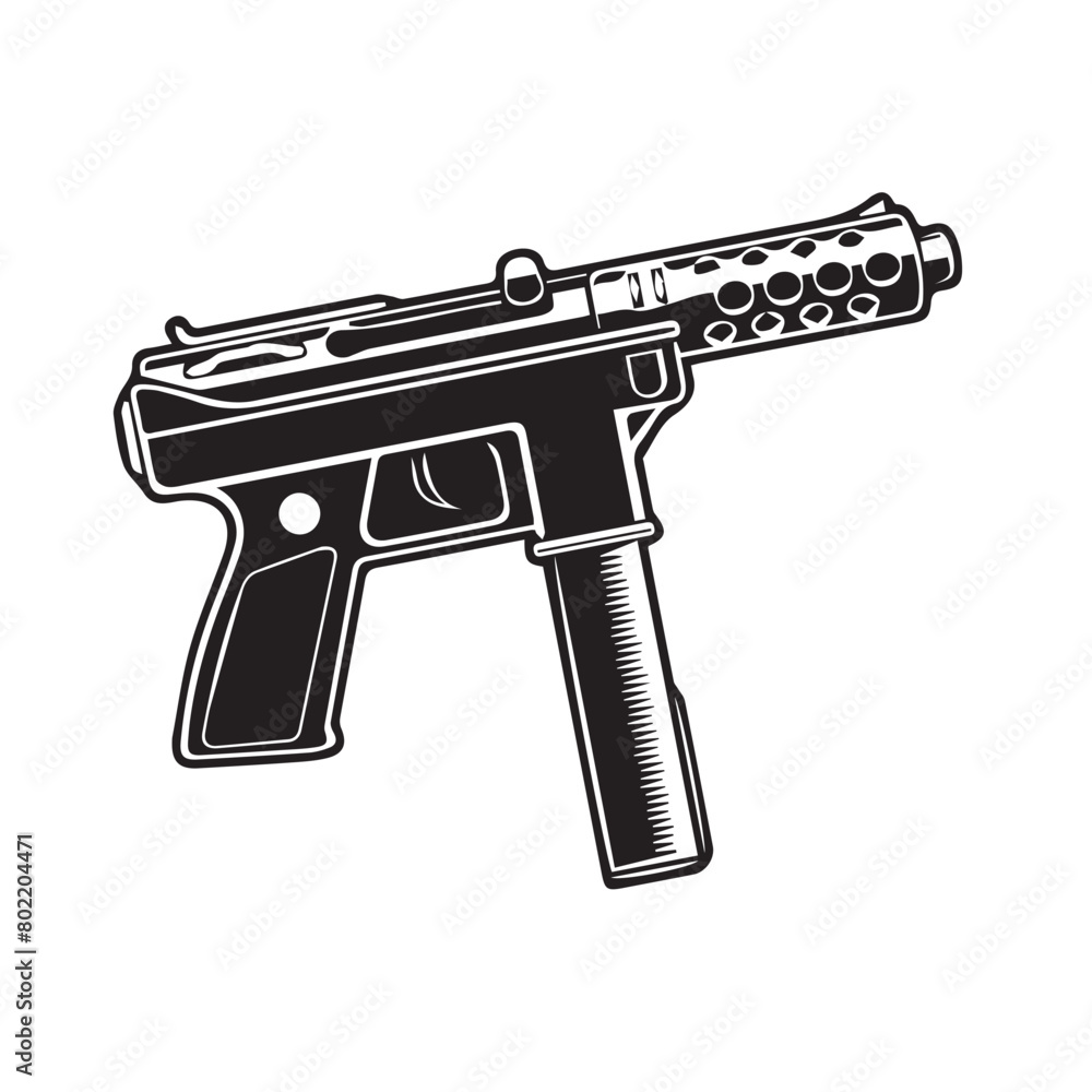Gun Vector Clipart Design Black Color Apocalyptic Shotgun Blast