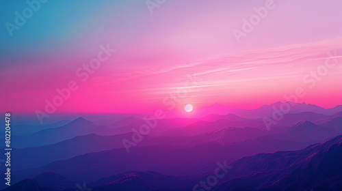 Experience the transformative allure of a sunrise gradient animation brimming with vitality, as lively colors fuse seamlessly into deeper tones, providing a compelling canvas for visual exploration.