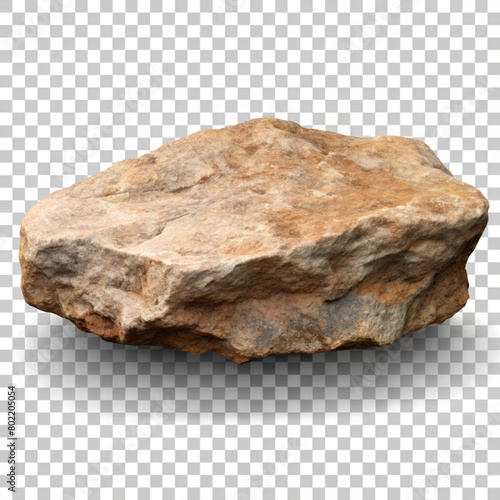 A large flat rock isolated on png transparent background