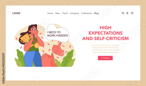 High expectations concept. Flat vector illustration