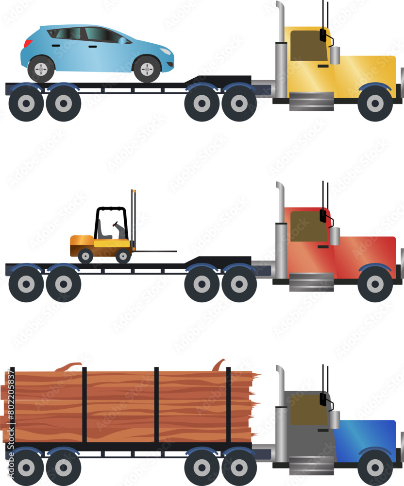flatbed truck common used vector illustration, flatbed truck vector illustration