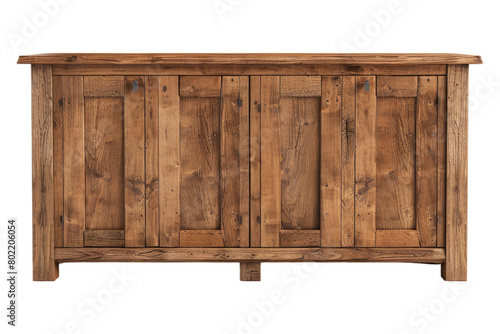 Wooden sideboard isolated on transparent background. photo