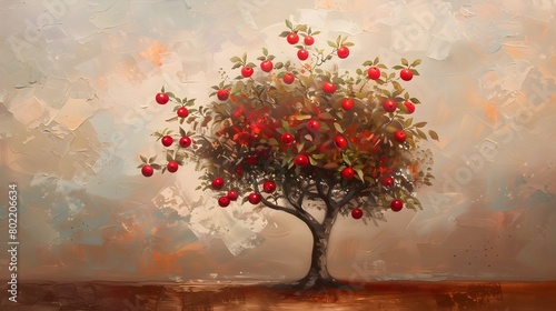 Vibrant Apple Tree in Autum...