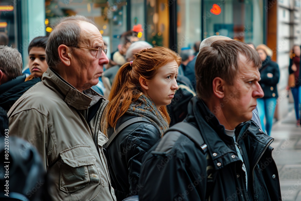 Unidentified people walking in the city center Unidentified people walking in the city center