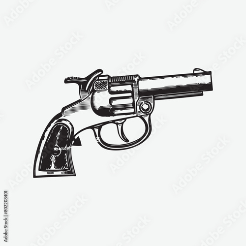 Gun Vector Clipart fire Design Black Color Cowboy Rifle Showdown