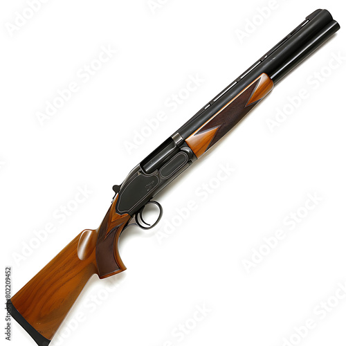 Shotgun isolated white background, a self-defense weapon with great power.