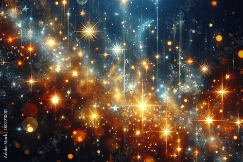 bright and colorful galaxy of stars and glitter