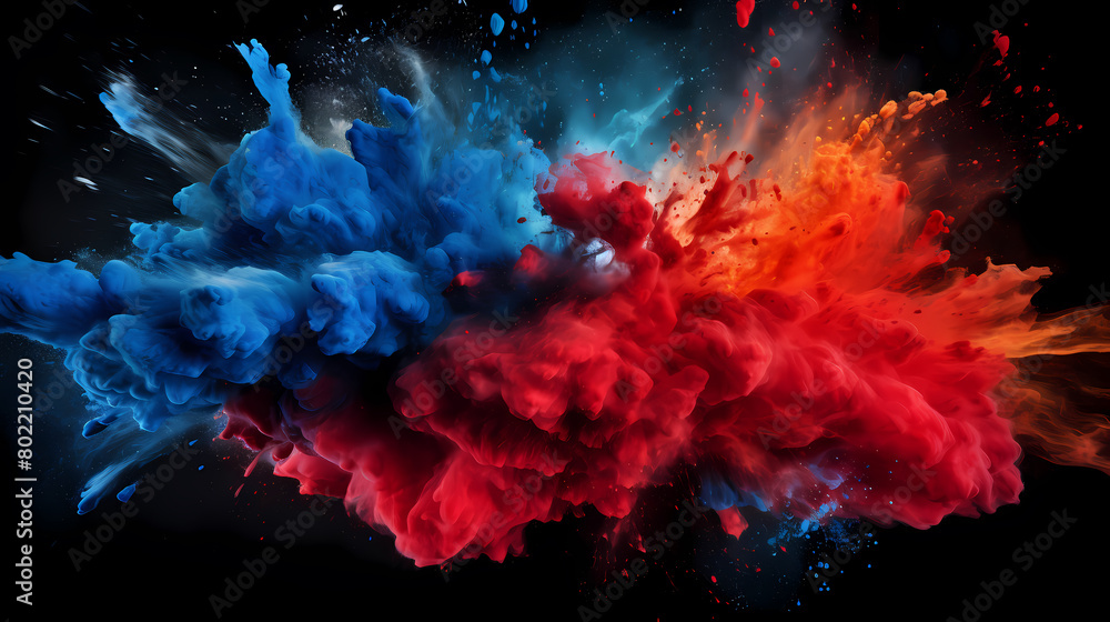 Obraz premium Powder explosion on dark background